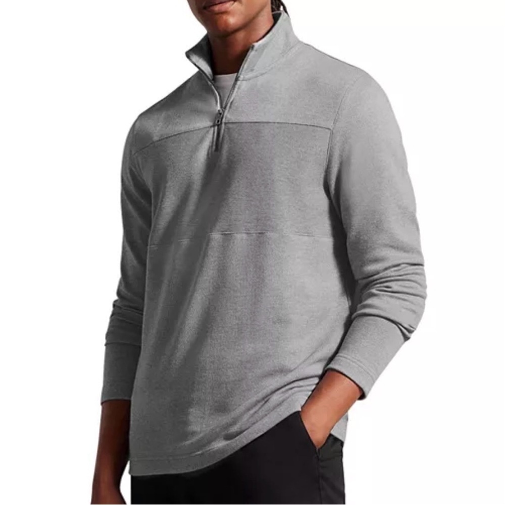 NWT Ted Baker 2 Gazine Textured Panel 1/2 Zip Sweatshirt Mens S Gray Long Sleeve